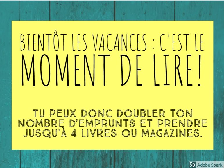 Un livre pour les vacances?