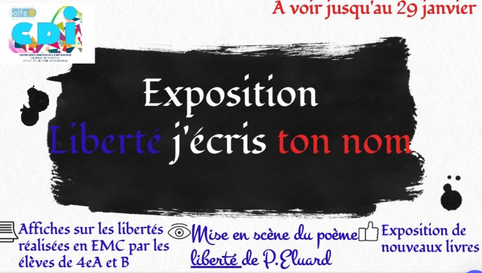 Exposition : liberté j’écris ton nom